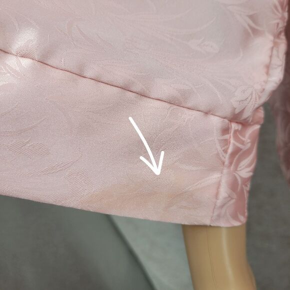 Dior Vintage Pink Satin Kimono Robe All Over Dior Logo and Floral Jacquard - Picture 13 of 14